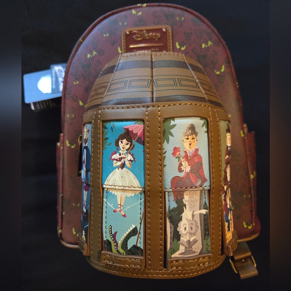 Loungefly Disney Haunted Mansion Stretching Room Moving Portraits Mini Backpack